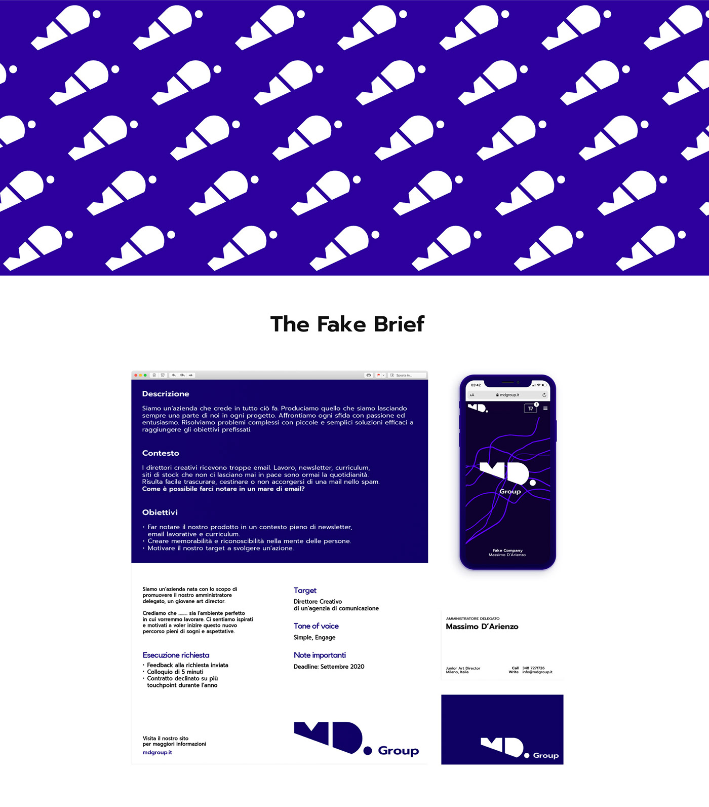 Art Director branding  brief company curriculum fake Self Promotion Website CV
