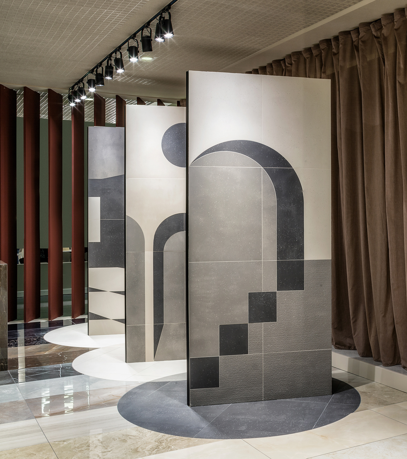 architecture ceramics  Exhibition Design  interactive interior design  Style styling  tiles
