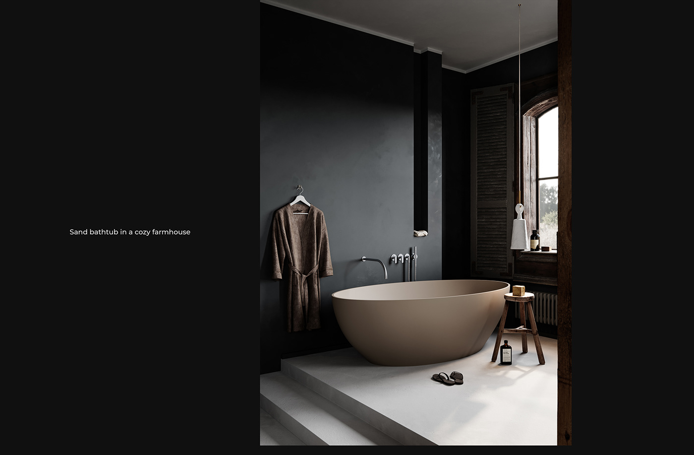 3D bathroom Behance dark design Interior product SHOWER