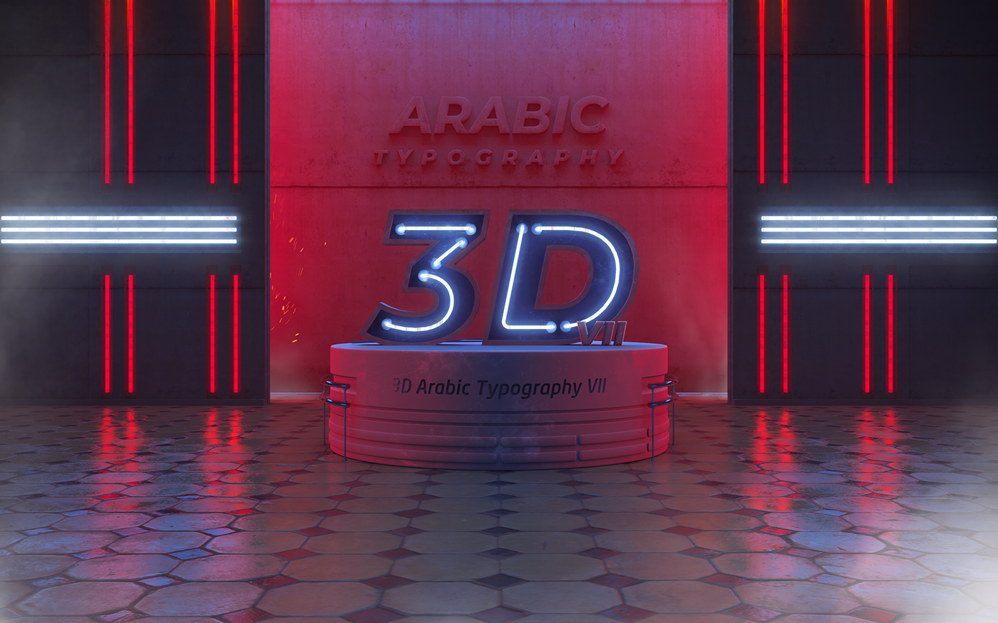 3d arabic typography cinema 4d Render manipulation daily 3D creative retouching  alphabet letters