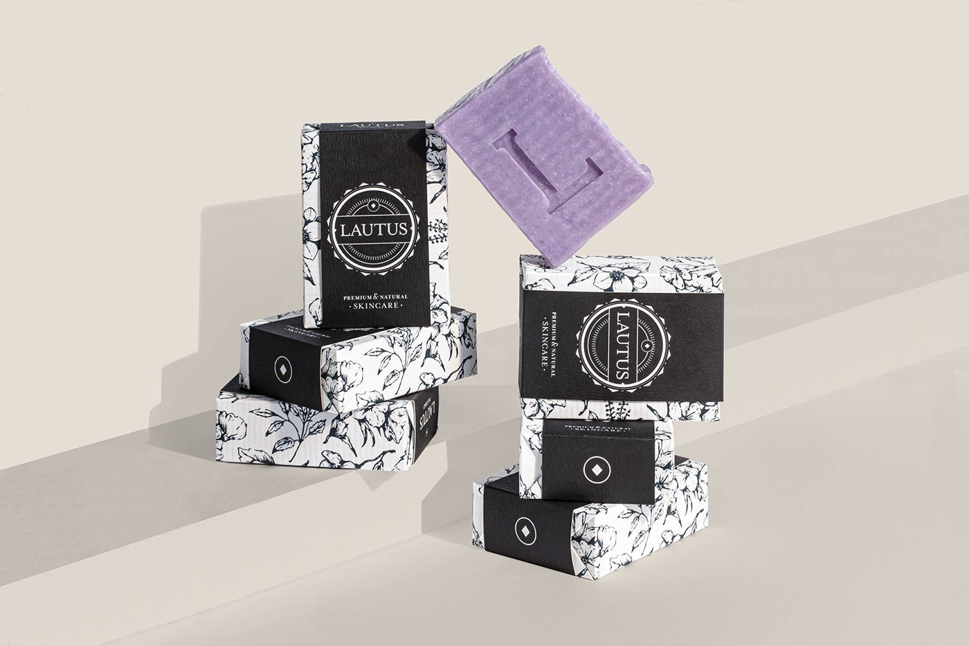 soap Packaging print Black&white handmade elegant beauty Herbals logo brand
