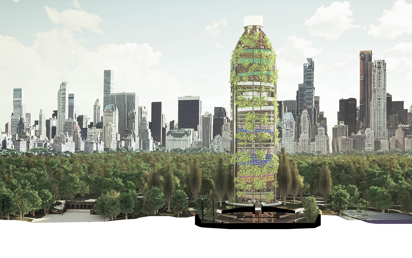 bottle Central Park DIY monument nyc plastic recycling Sustainability upcycling waste