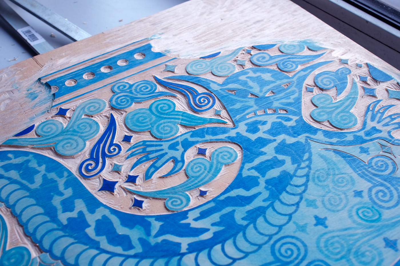 printmaking woodcut Reliefprint poster handicraft printdesign Vase decor Holzschnitt 