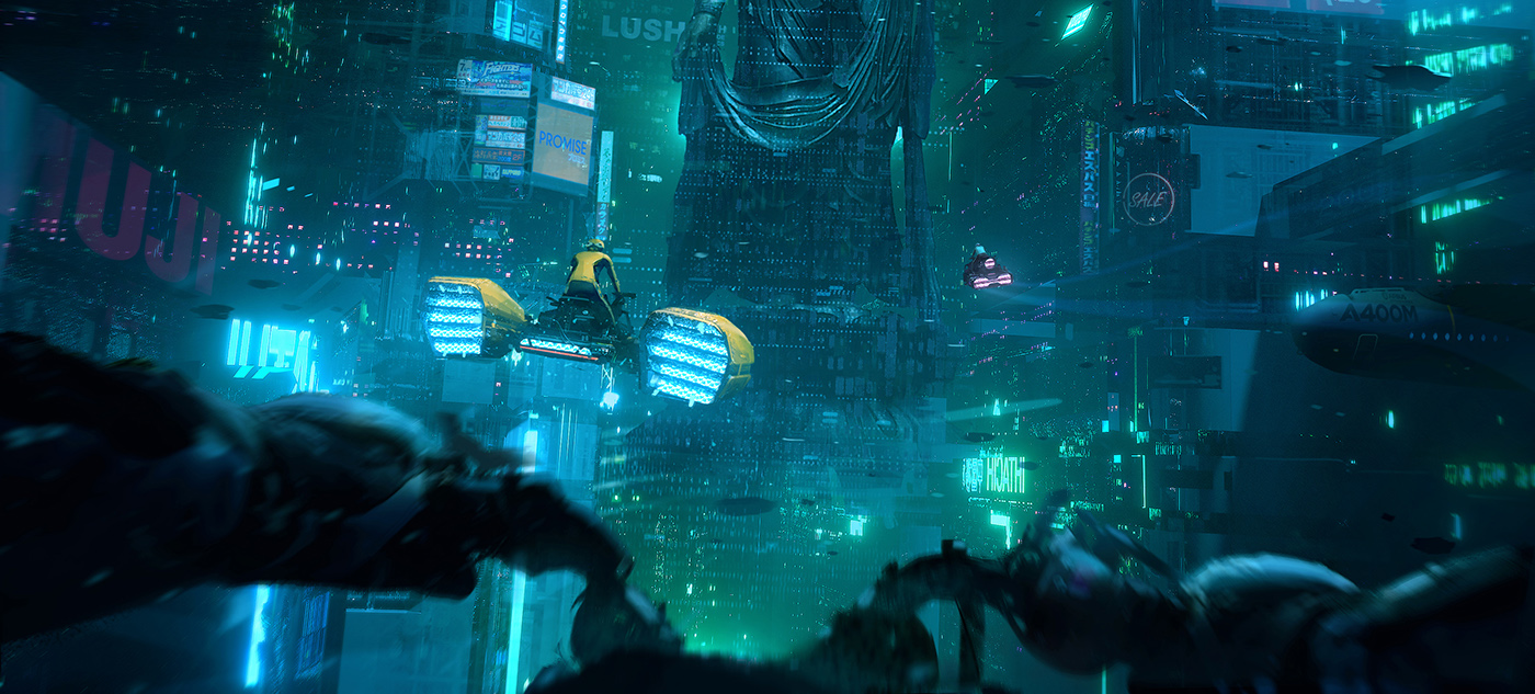concept art Scifi Cyberpunk future sci-fi science fiction ILLUSTRATION 