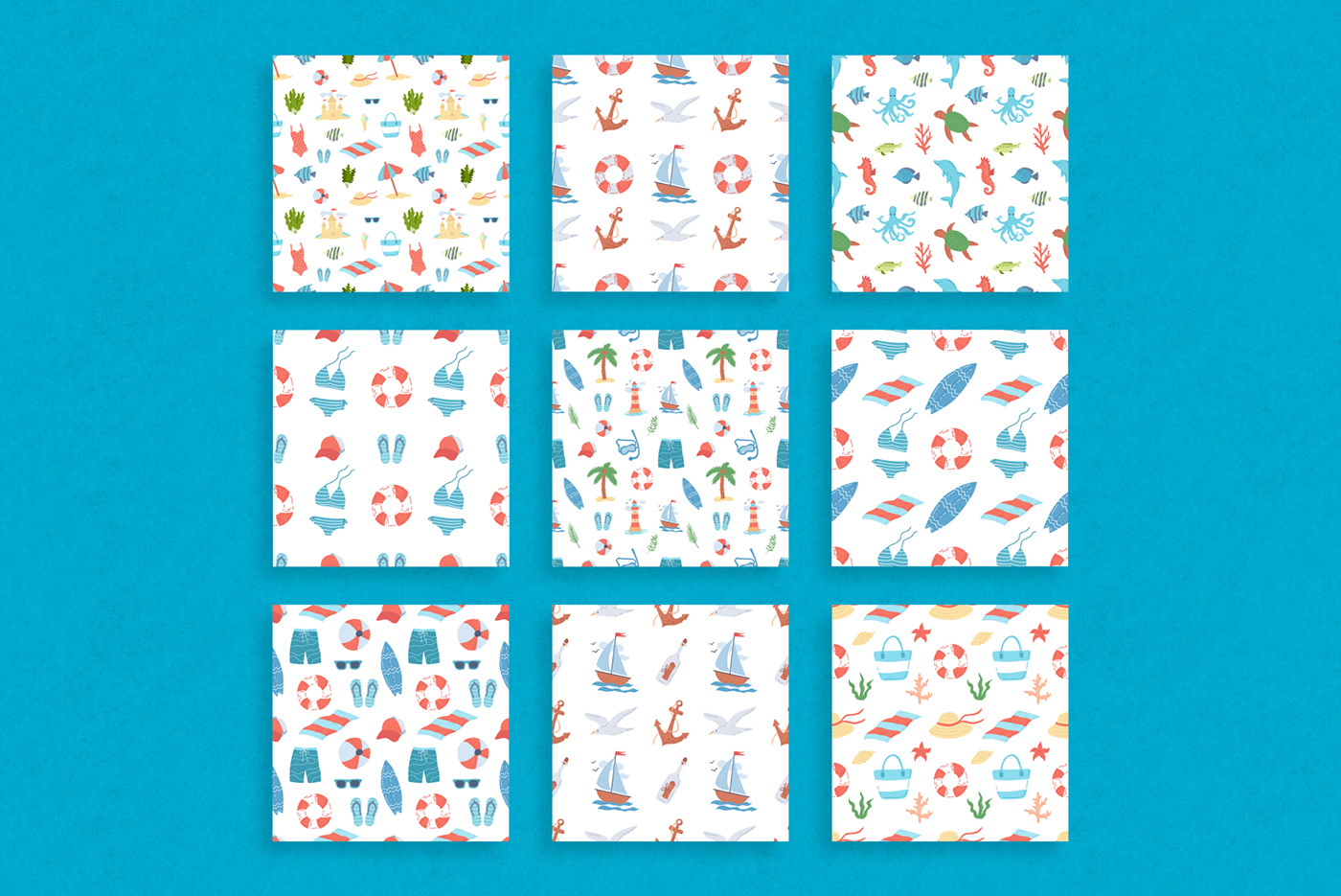 Free EPS10 summer vector clipart and patterns