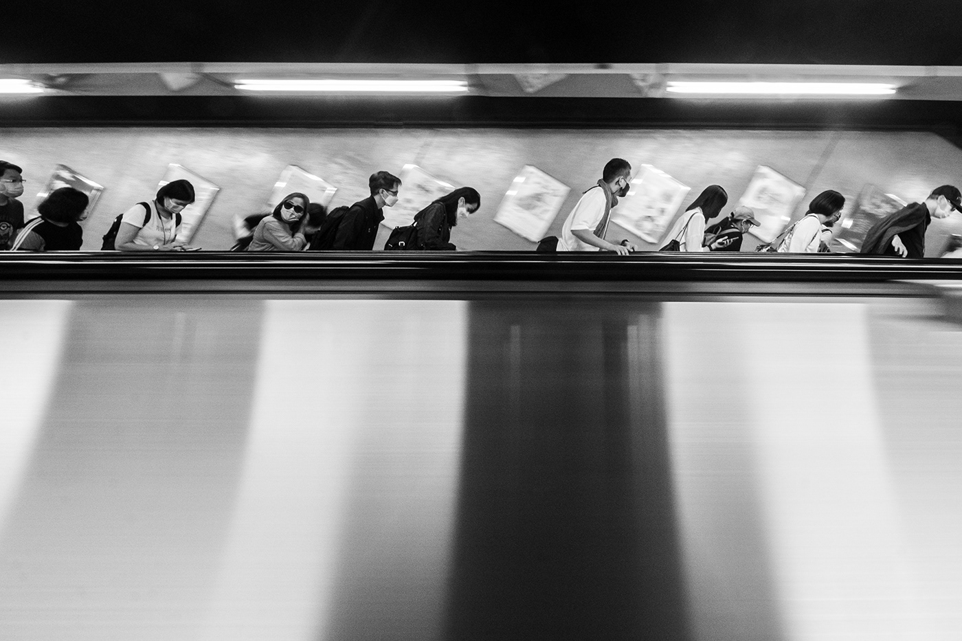 black and white city Hong Kong metro monochrome Street groups people Documentary  Photography 