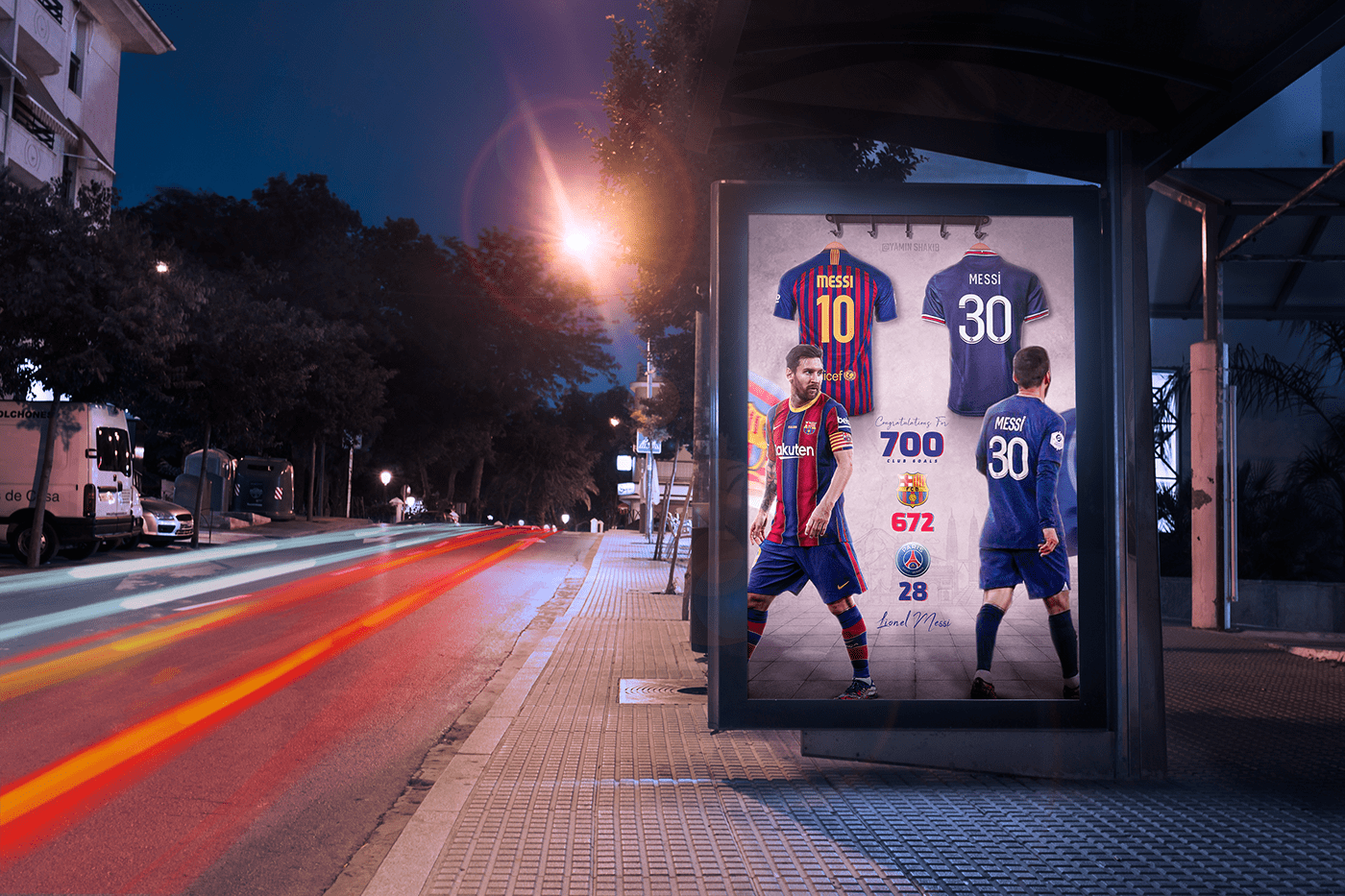 700 GOALS barcelona cristiano ronaldo football graphic design  lionel messi photoshop poster PSG sports