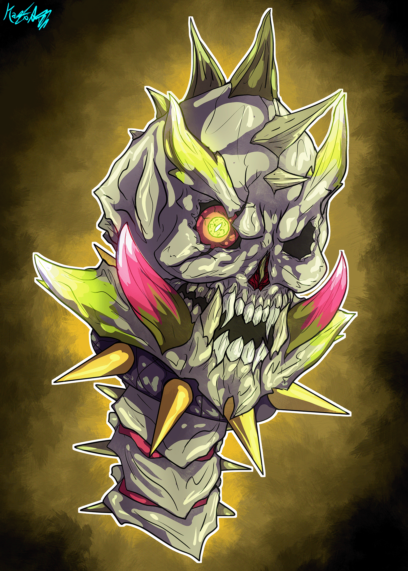 Cranium demon devil hell metal metalhead monster rock skull