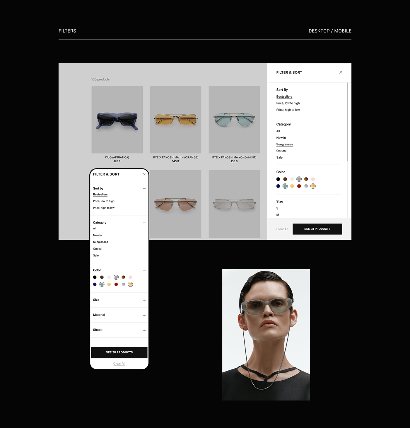 concept Ecommerce optics redesign shop store ux/ui Web Website