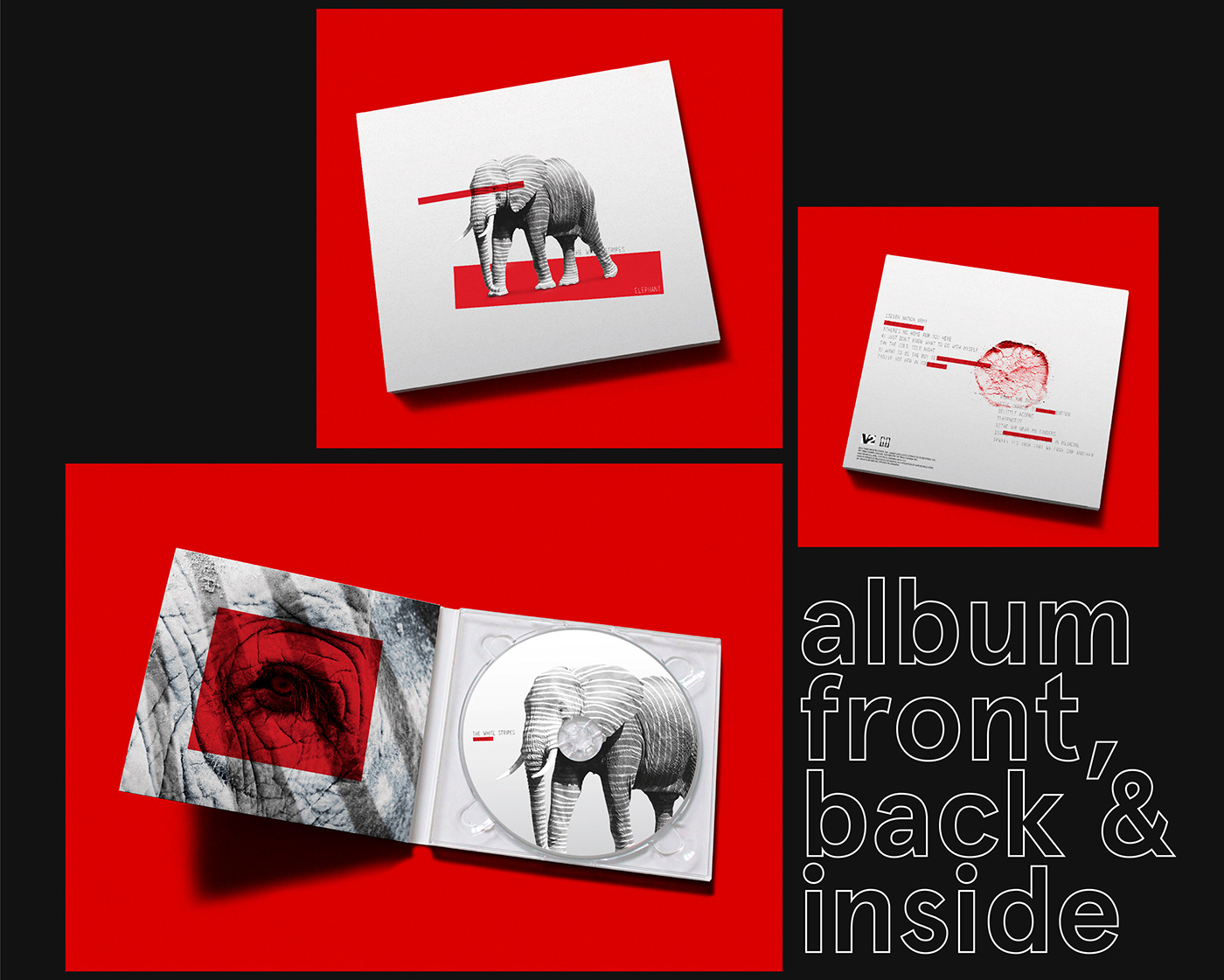 the white stripes elephant music design art redesign artwork poster Album cover