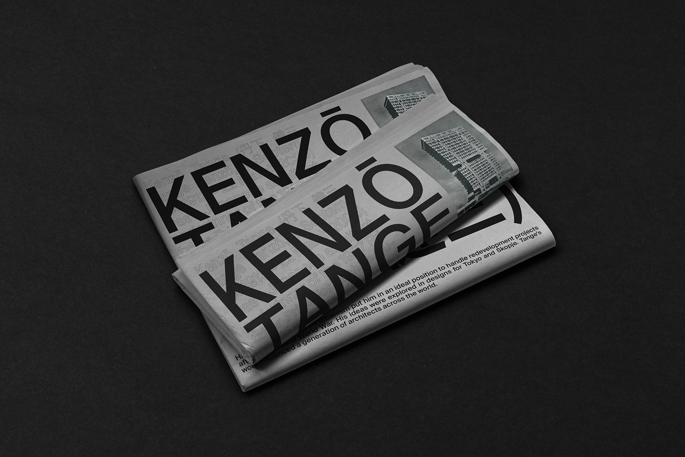 Kenzō Tange (丹下健三) Kenzo Tange architecture editorial print paper