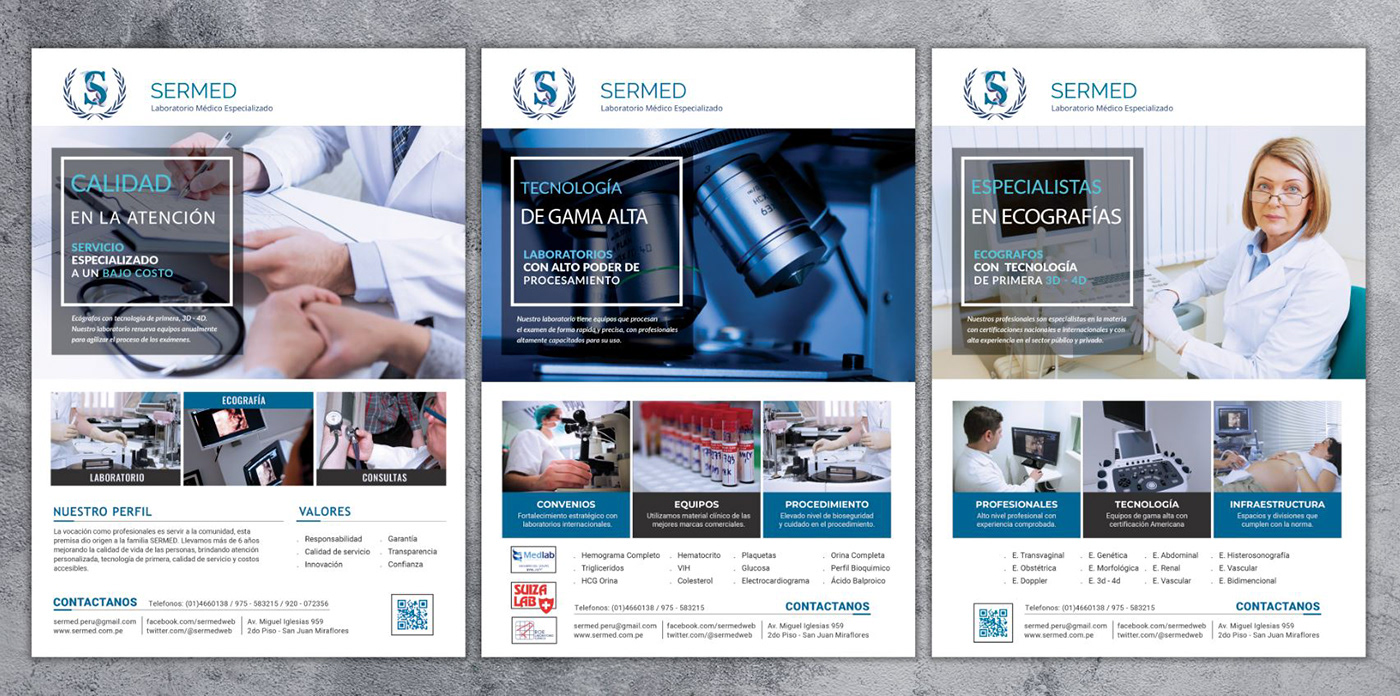 consultorio médico laboratorio brochure clinica