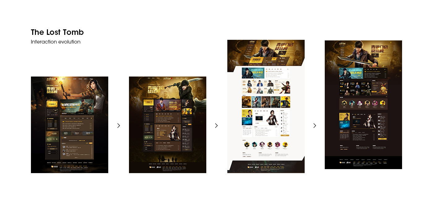 the lost tomb game visual style Website branding  UI