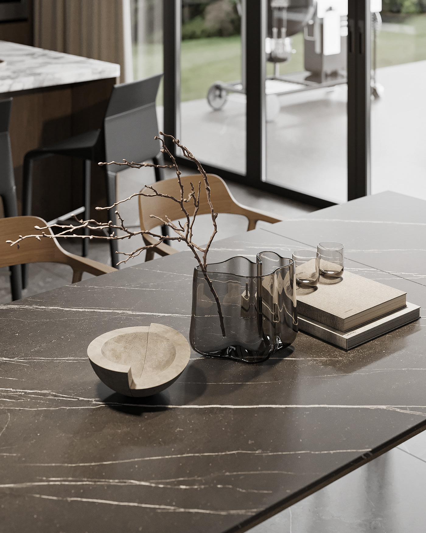 interior design  modern design kitchen living room Interior visualization archviz corona CGI