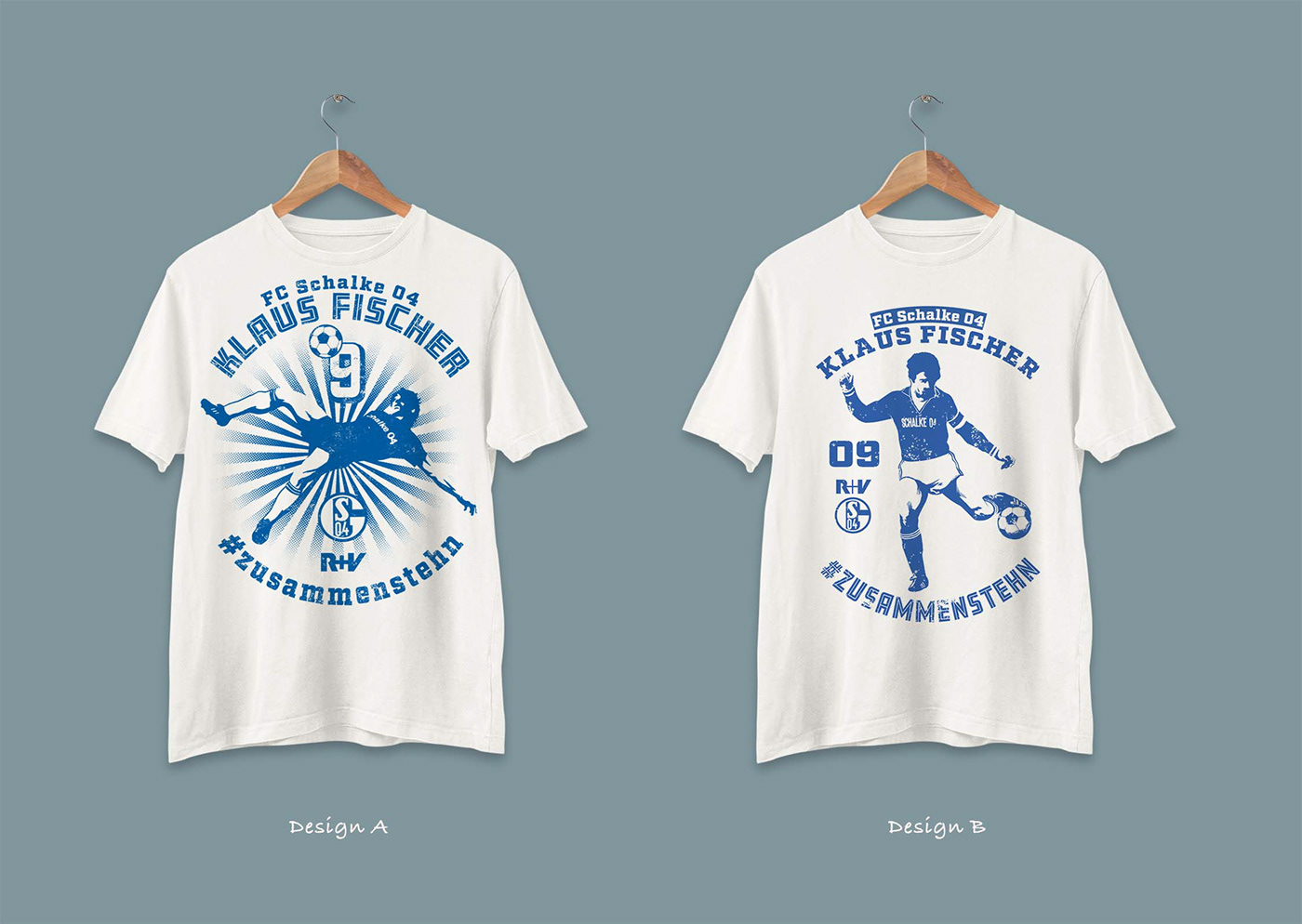 Limited edition T-Shirt design for German Bundesliga Club Schalke 04 honouring Schalke legend Klaus 