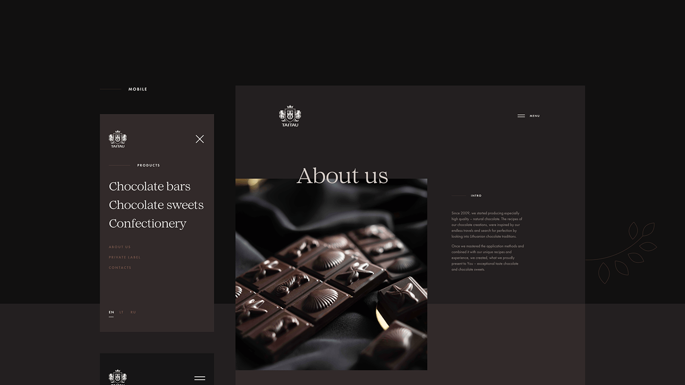 chocolate Website UI/UX digital desserts chocolate bar Chocolate sweets Confectionery