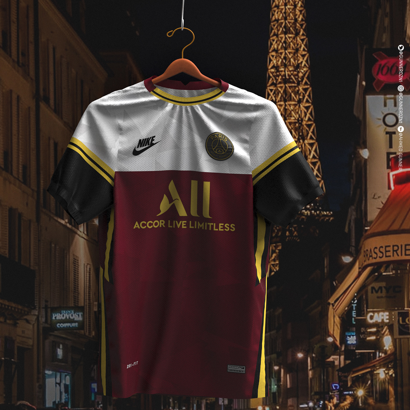 Clo3d concept kit football football shirt messi Nike Paris PSG soccer soccer jersey