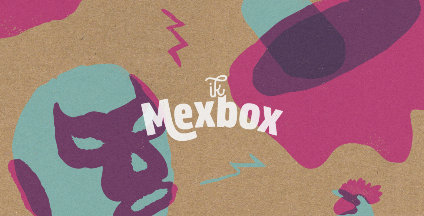 branding  ILLUSTRATION  identity Logotype Packaging mexico cardboard Wrestler pink menta picante