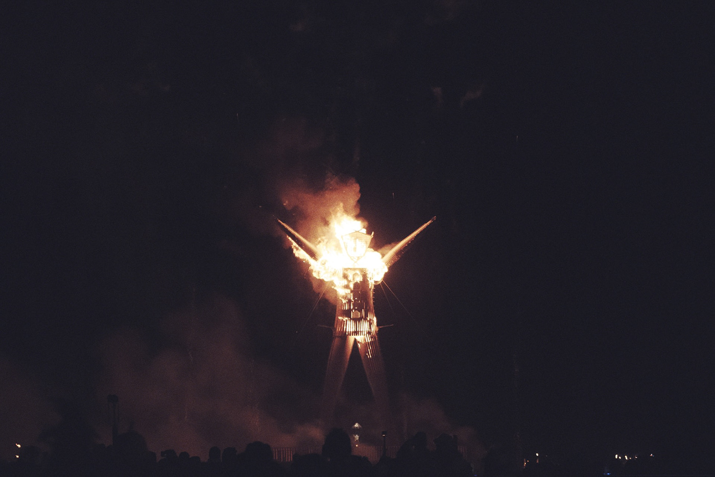Burning Man photo sculpture art Exhibition  man fire outside