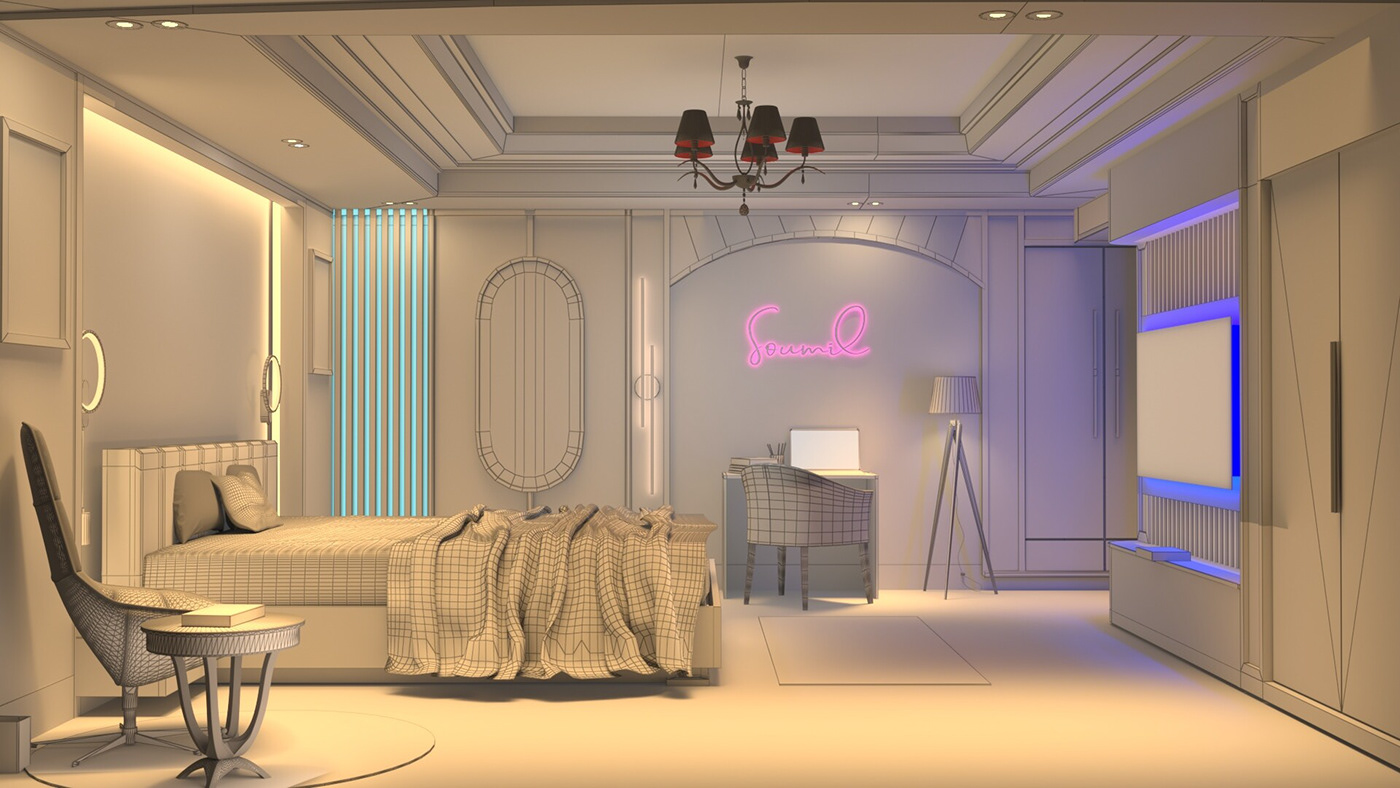 indoor architecture visualization interior design  3ds max vray Render 3D archviz modern