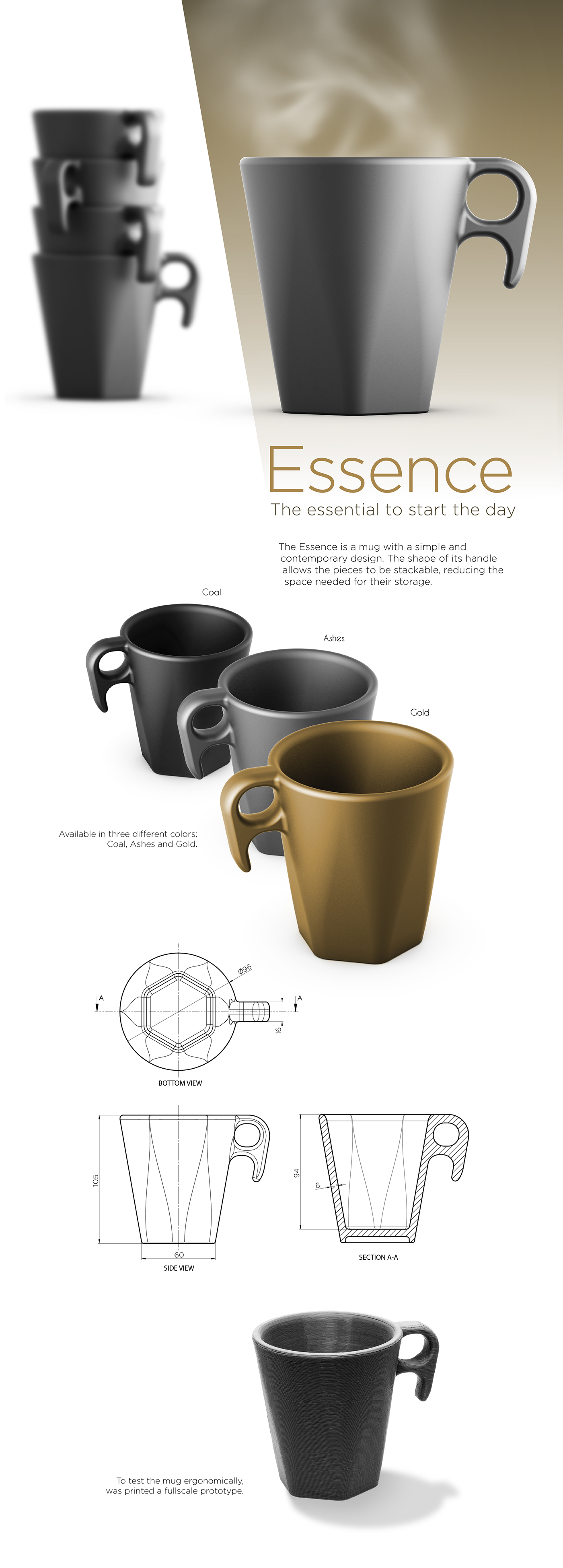 product design  ceramic industrial design  table top cookware Mug  3d print