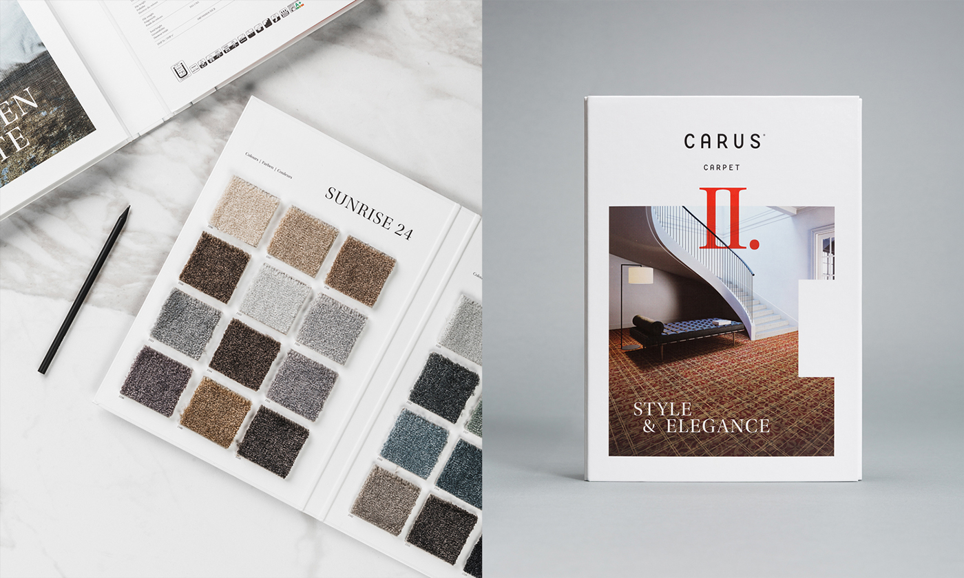 CARUS flooring branding  identity Interior red White carpet flexible Responsive