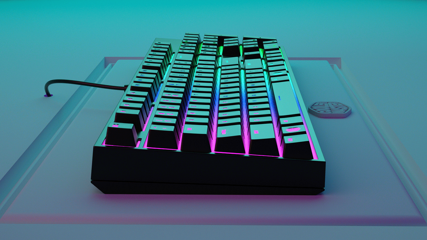 3D cinema 4d color design keyboard Layout octane product product design  Render