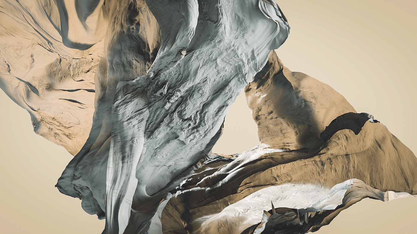 3D abstract generative houdini mineral Procedural shapes texture wave