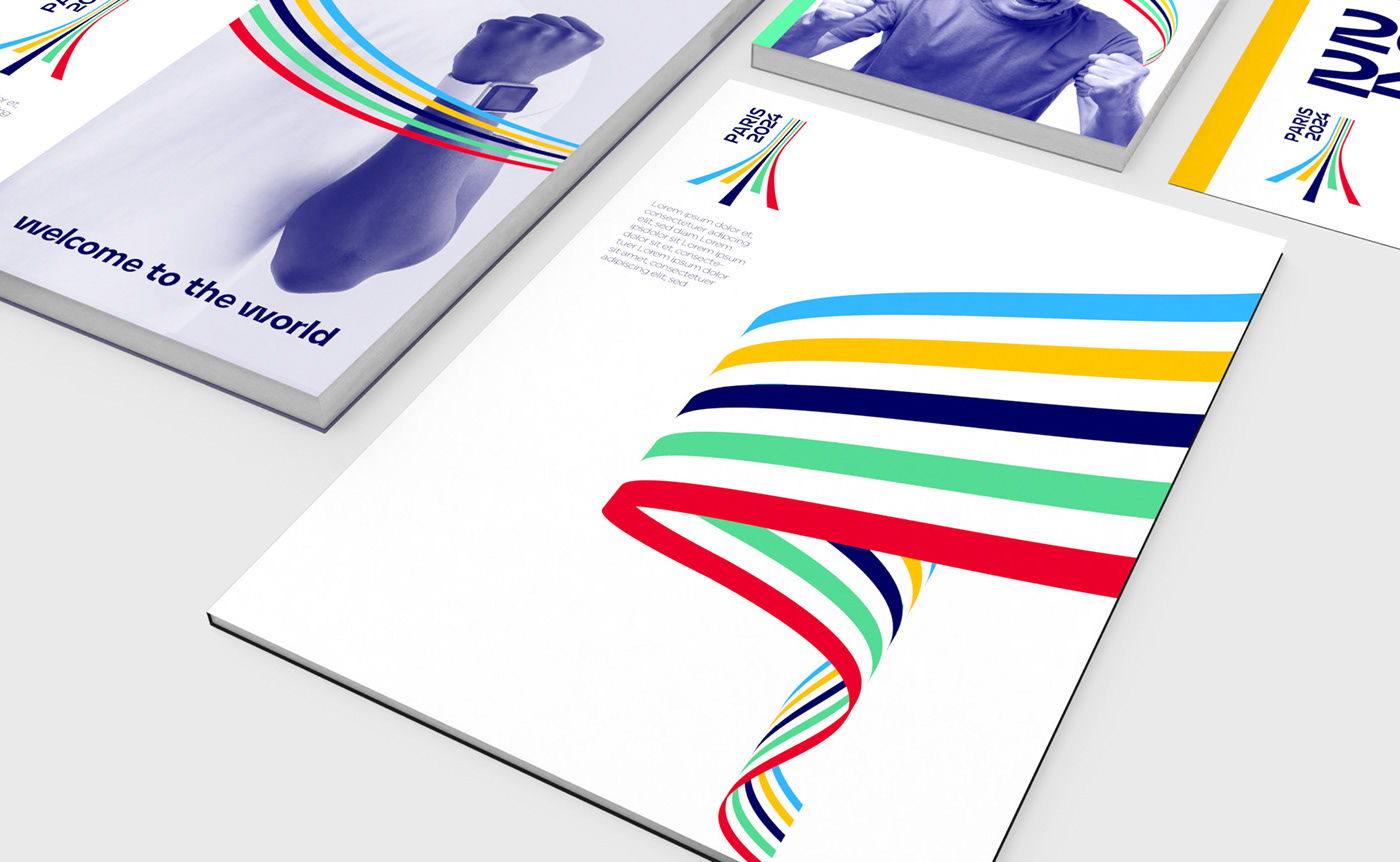 Olympic Games sport logo eiffel colors mouvement universal minimal modernism jeux olympiques