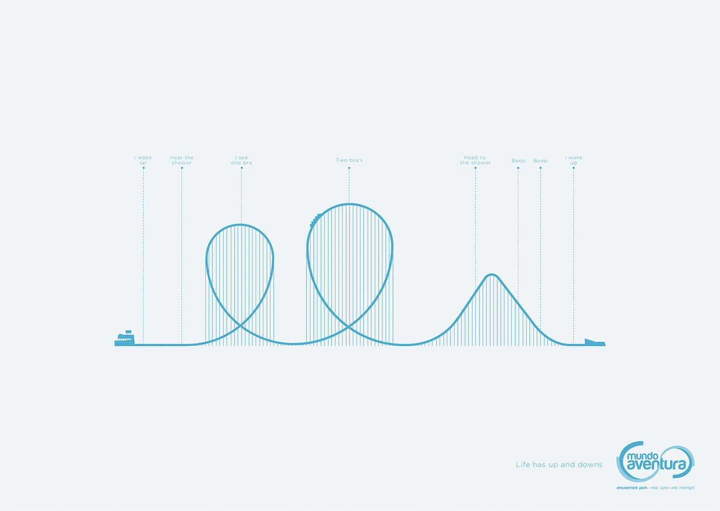ad design Minimalism Park roller coaster publicidad colors concept