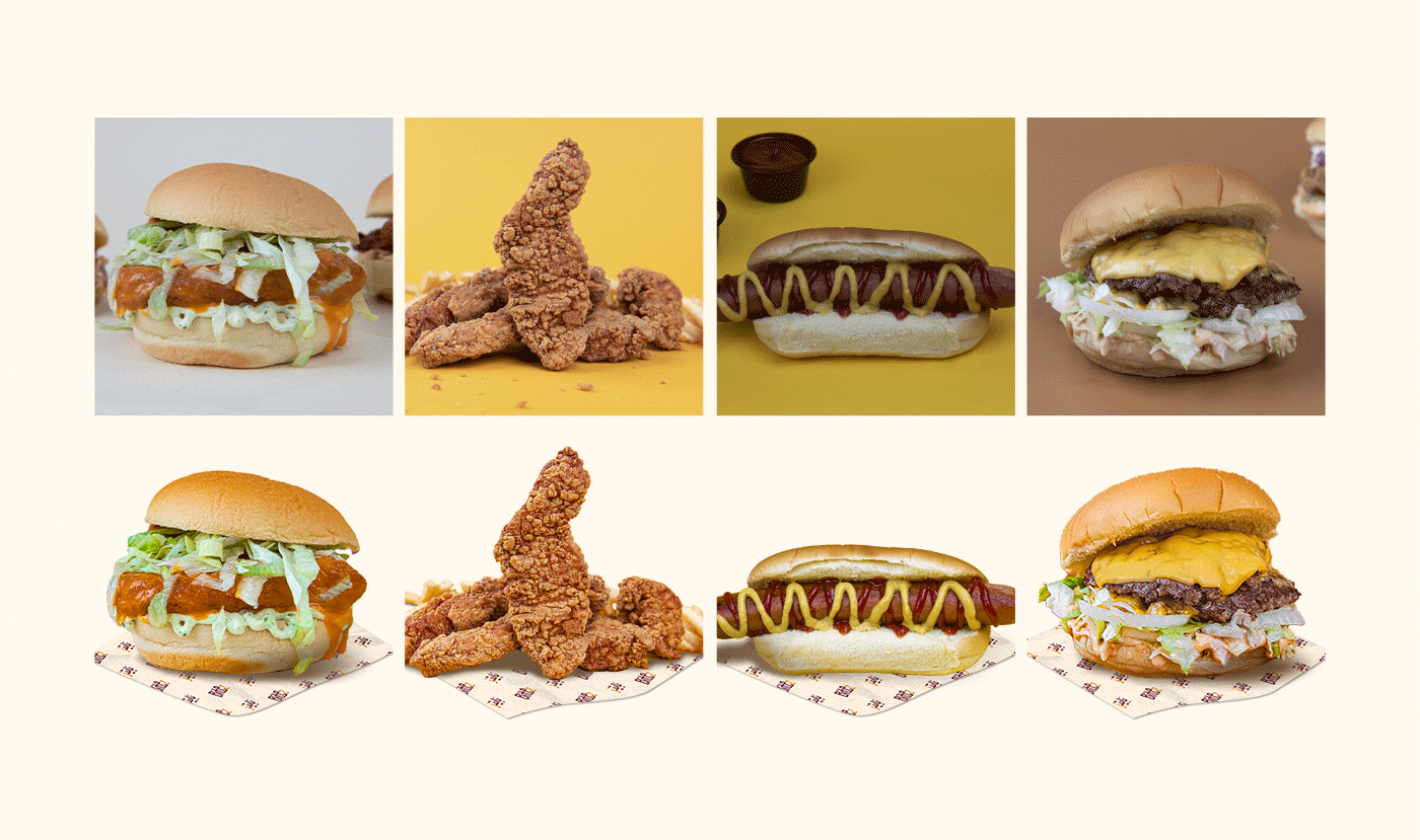 brand branding  burger Fast food Food  identity logo Packaging restaurant menu