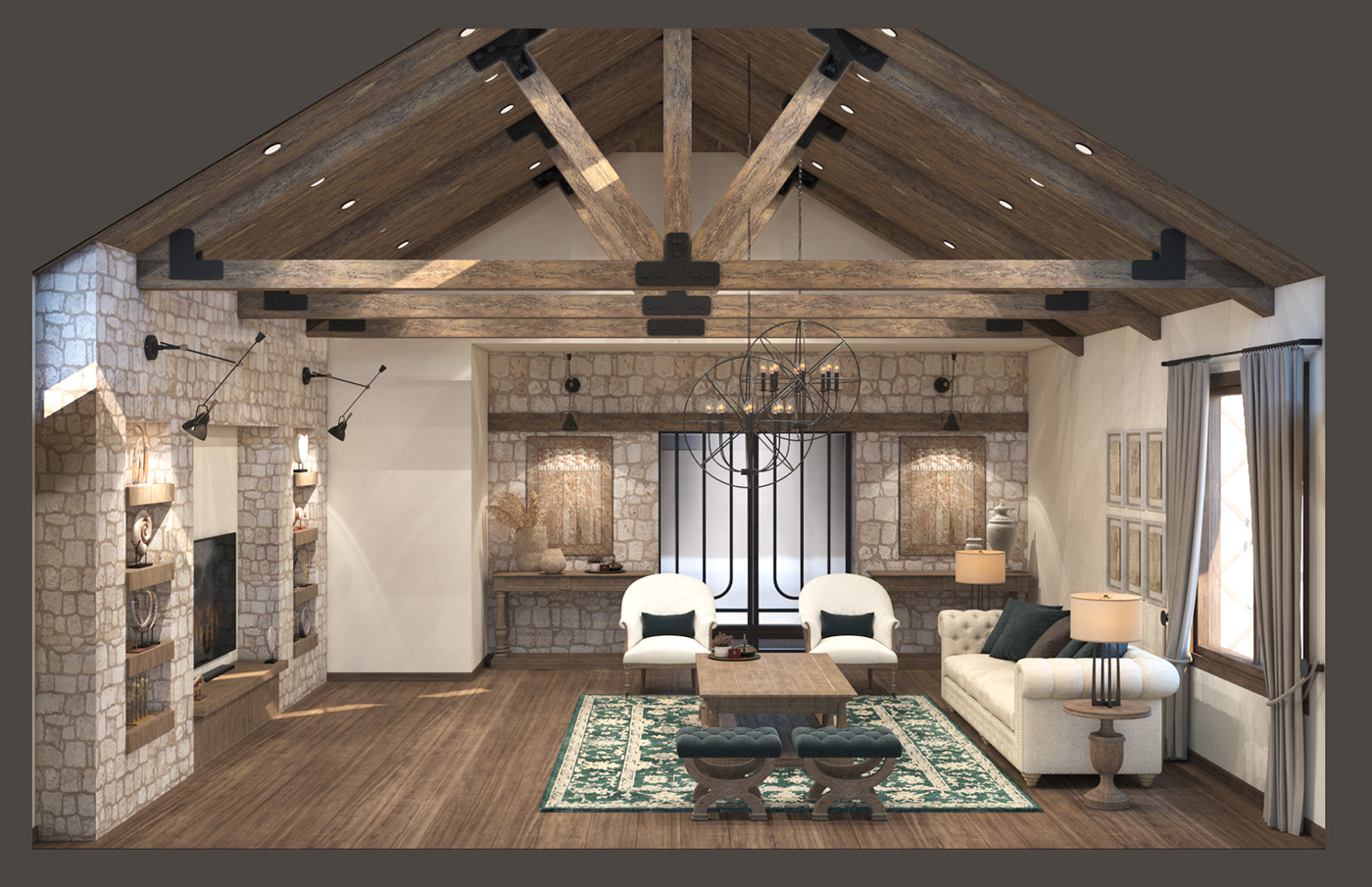 fireplace interior design  architecture 3ds max Render