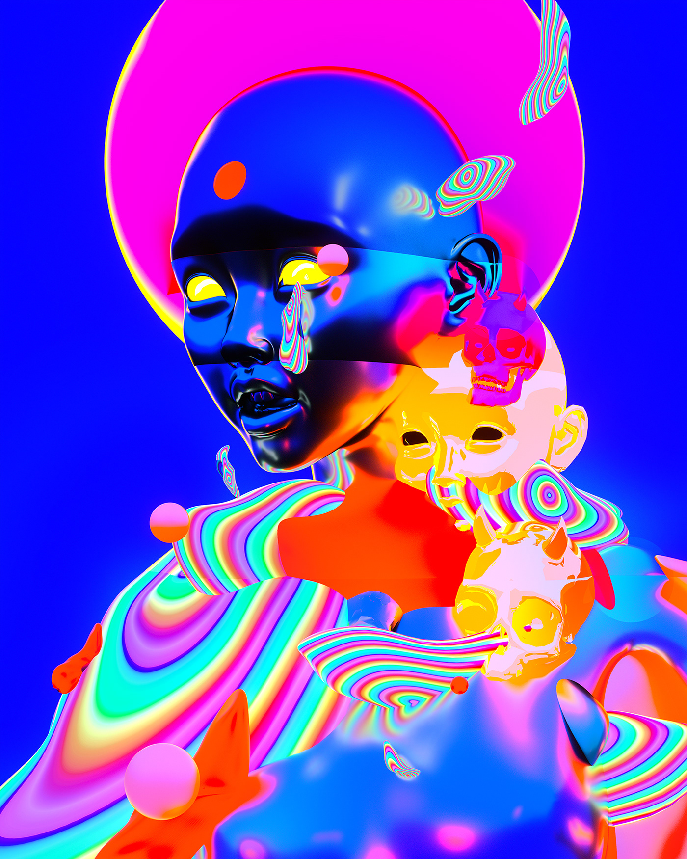 aesthetic colorful design trends everydays Glitch klarens  nft poster vaporwave daily artworks