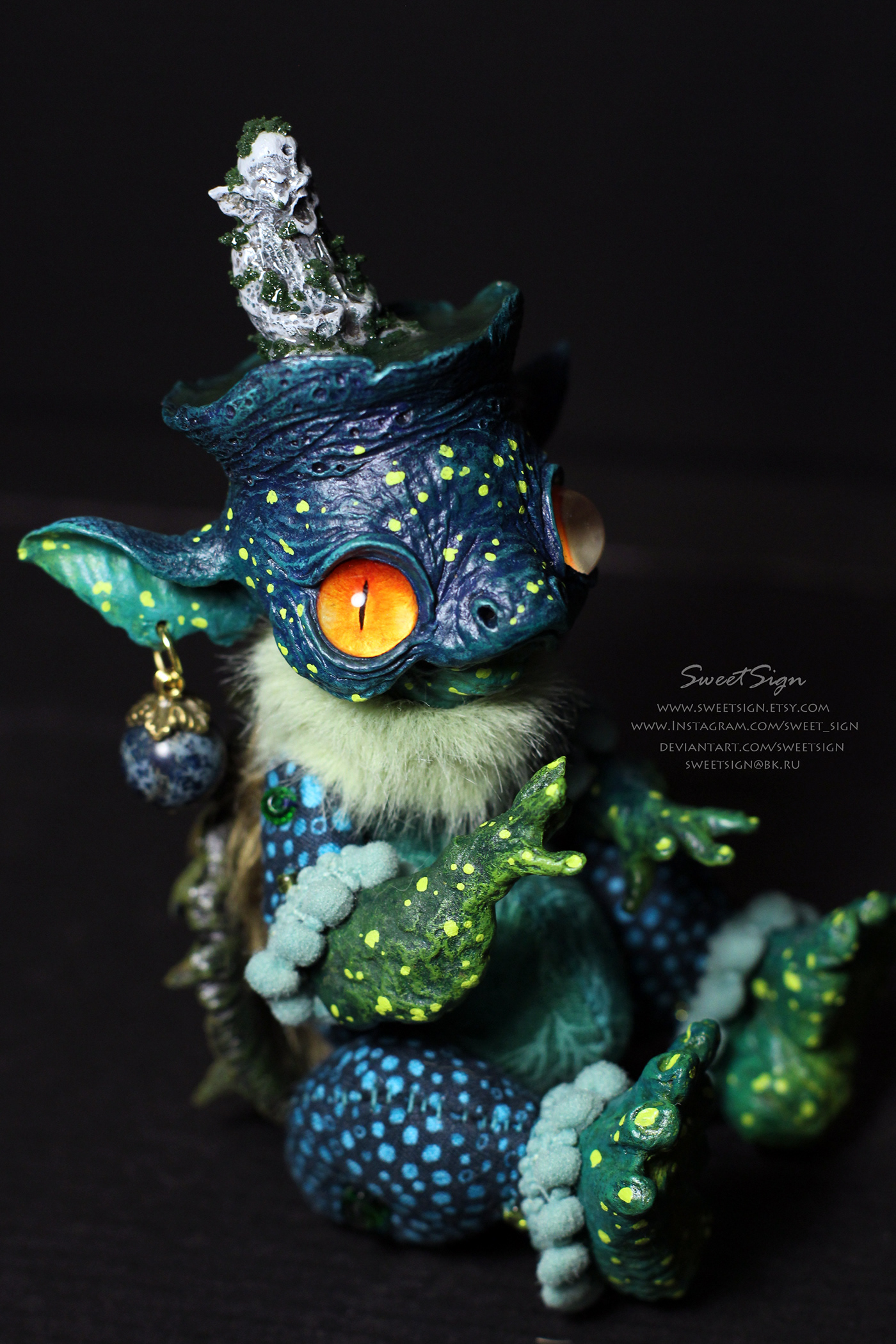 clay doll fantasy Folklore handmade kappa monster sculpture toy yokai