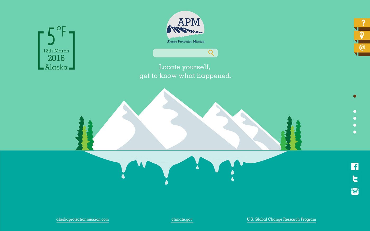 Alaska illustrator design Web Page Design Land Page Design graphic UI interactive design