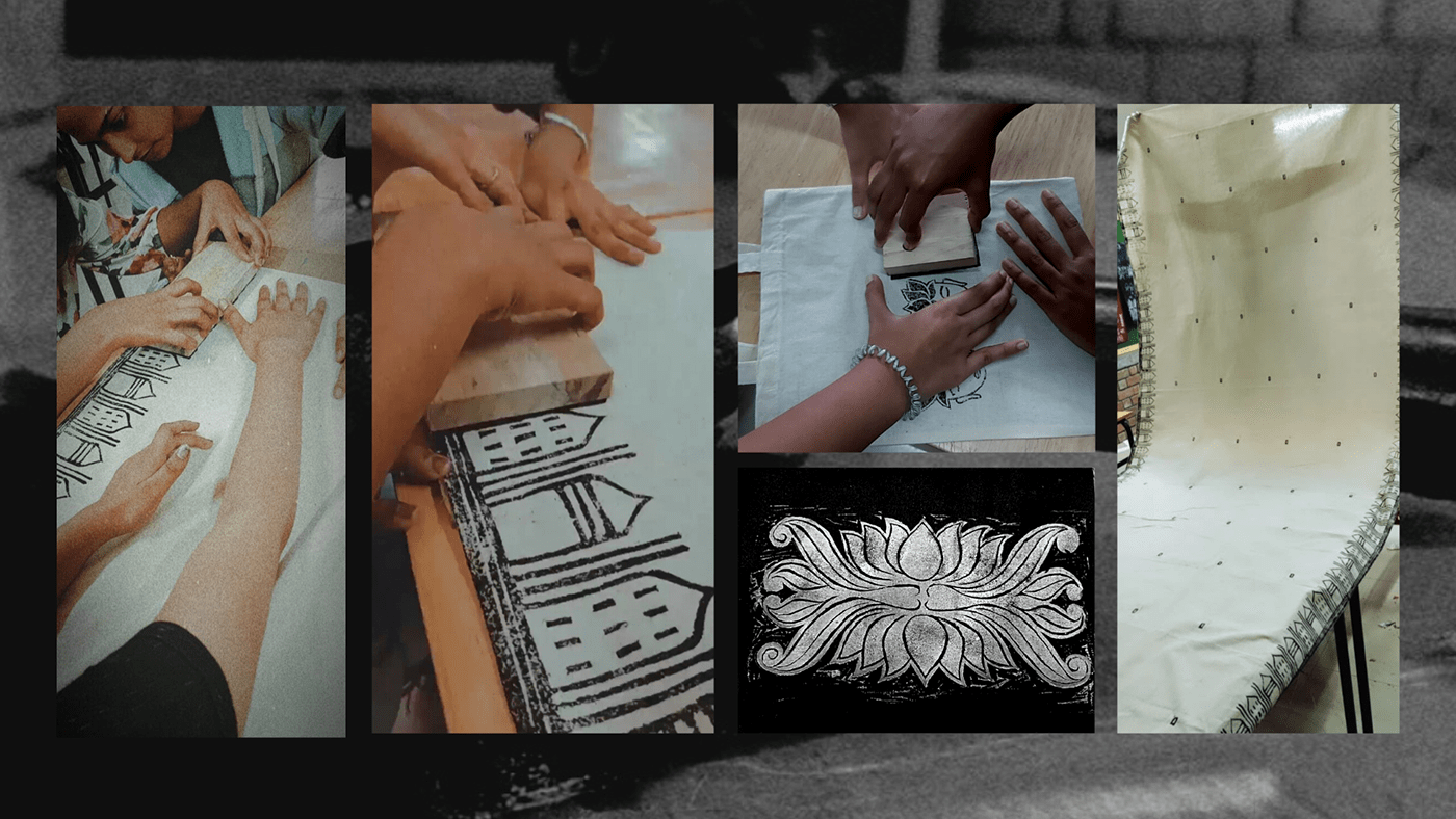 blockprint Clothing Ethnic fabric fashion design linocut Linoprint pattern traditional