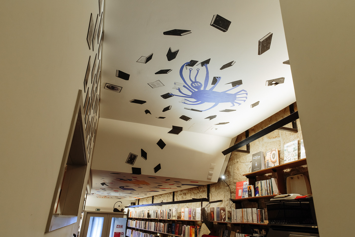 bar bookshop ILLUSTRATION  Interior literature Oporto Space  walls