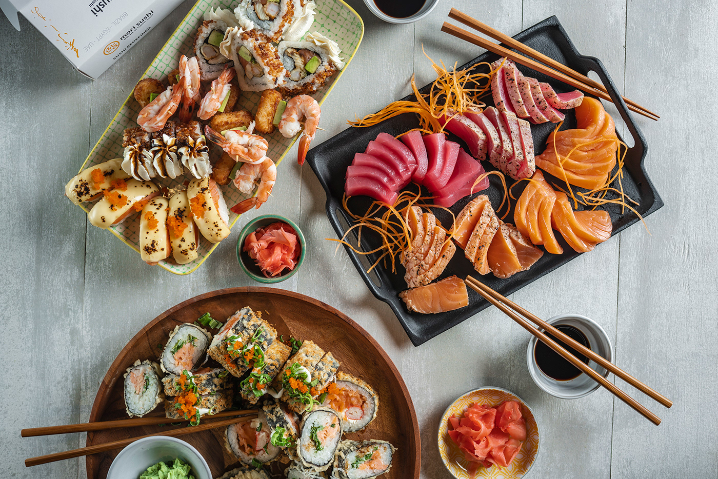 A social media shoot for the spring of 2019, showcasing sushi creations, sa...