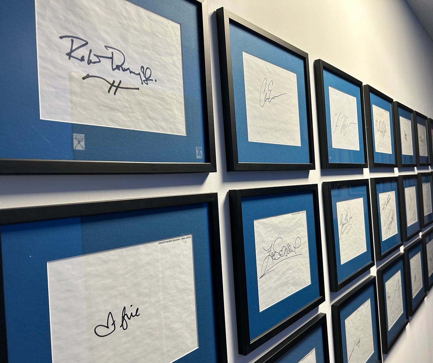 Signatures from the Avengers in the Perception studio