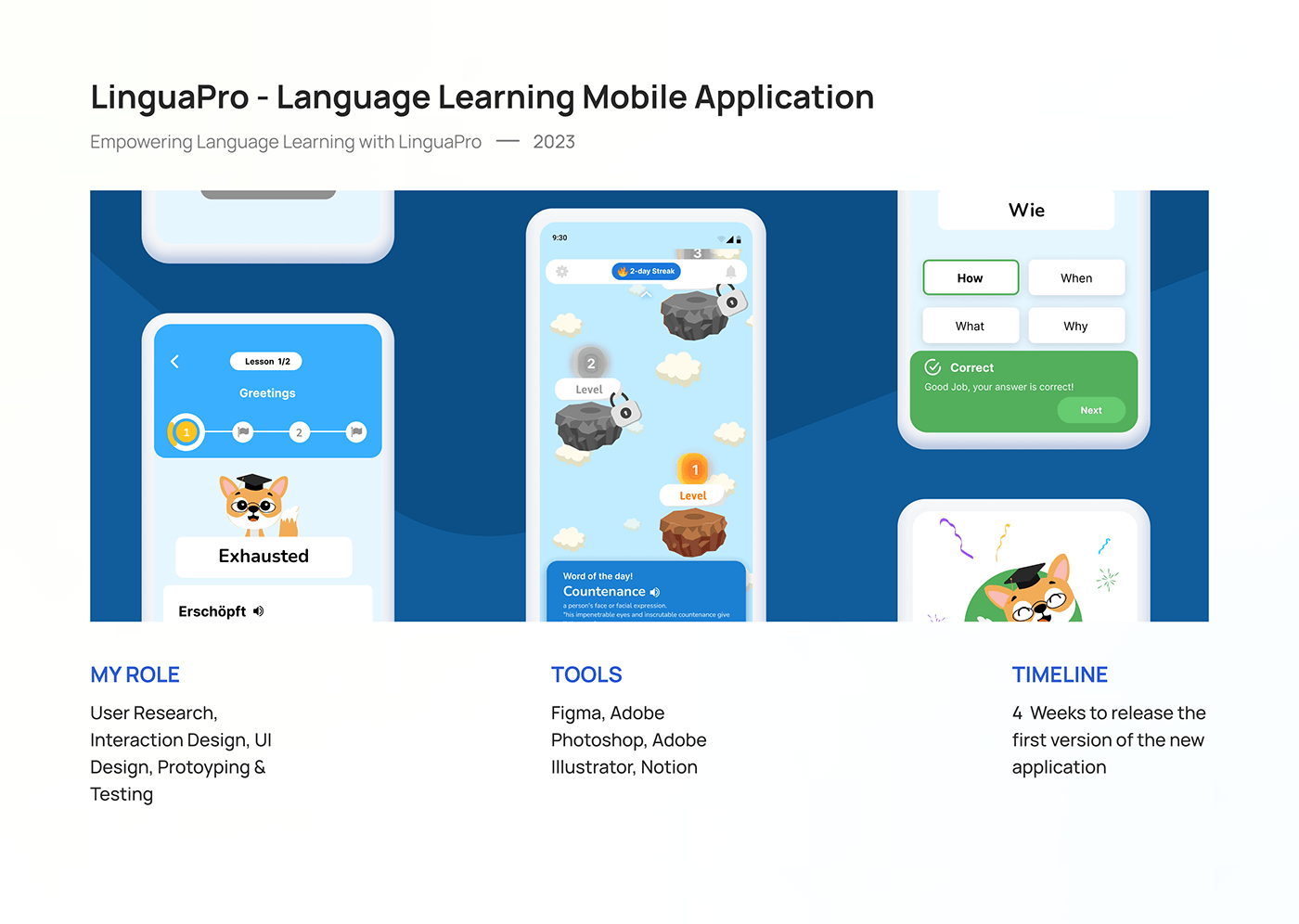 LMS language Education gamification UI/UX app design product design  Figma user interface edtech