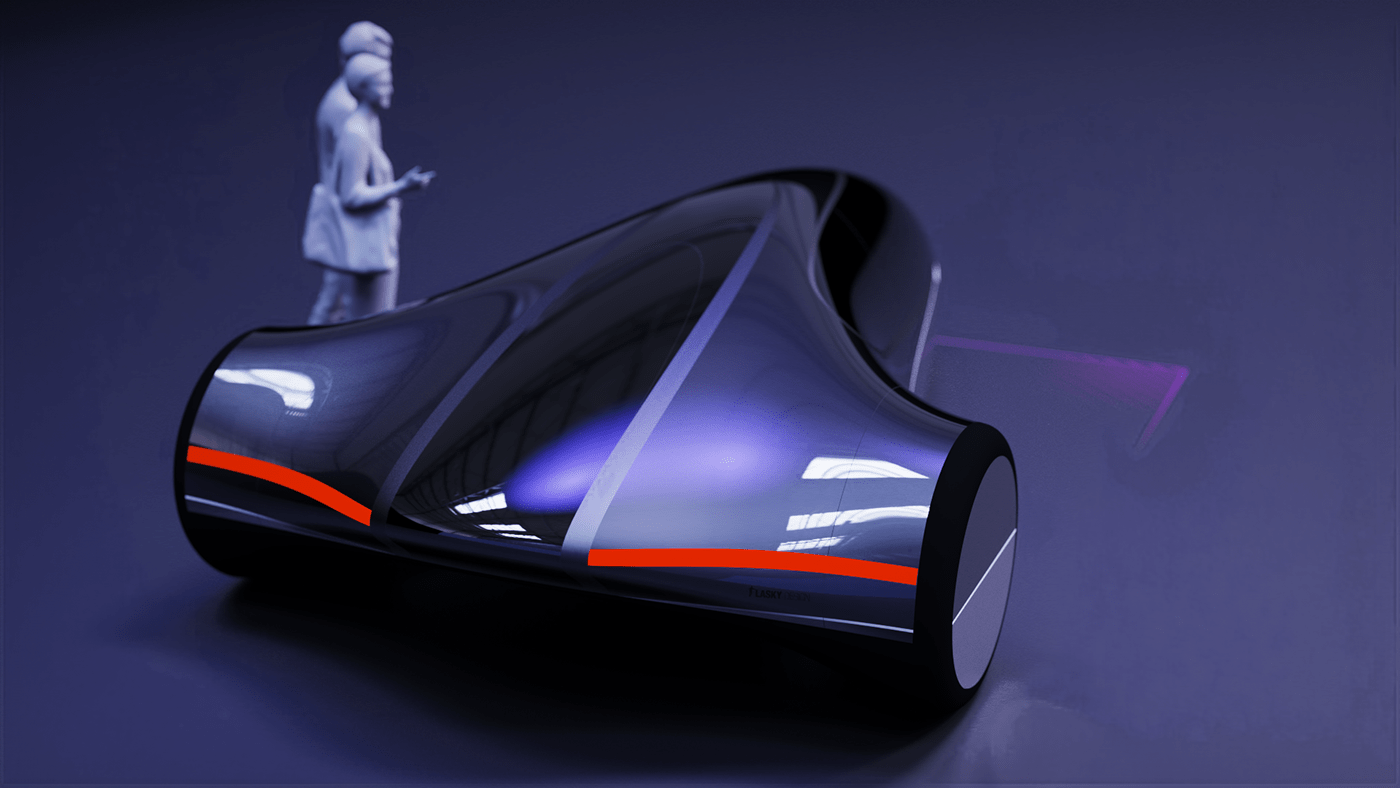 Autonomous car concept electric selfdriving Vehicle