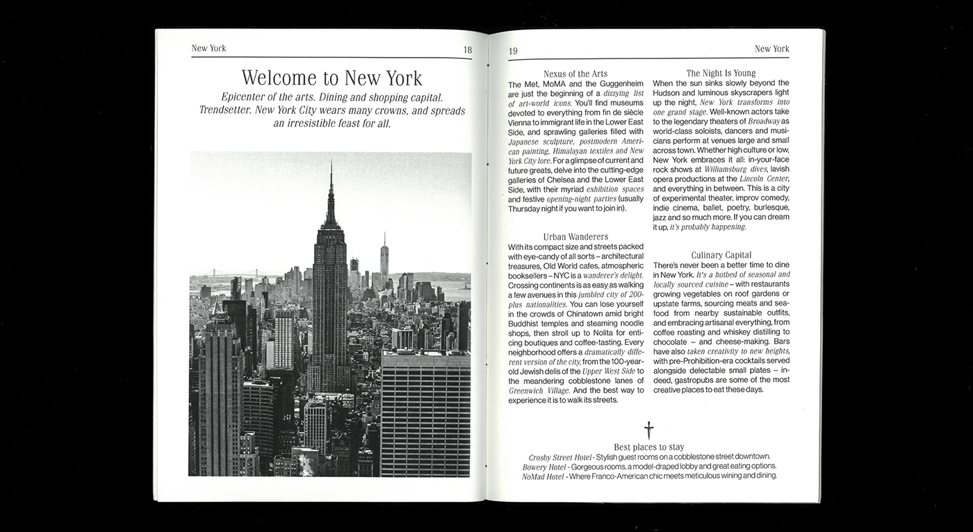 editorial design  black and white publication Guide typography  