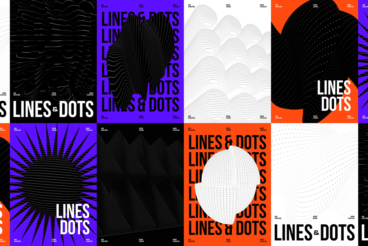 assets resources lines dots free download poster cover 3D checkered