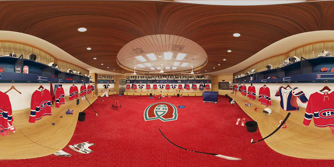3D 3d modeling 3dsmax Ford game ice hockey interior design  Montreal Montreal Canadiens web game