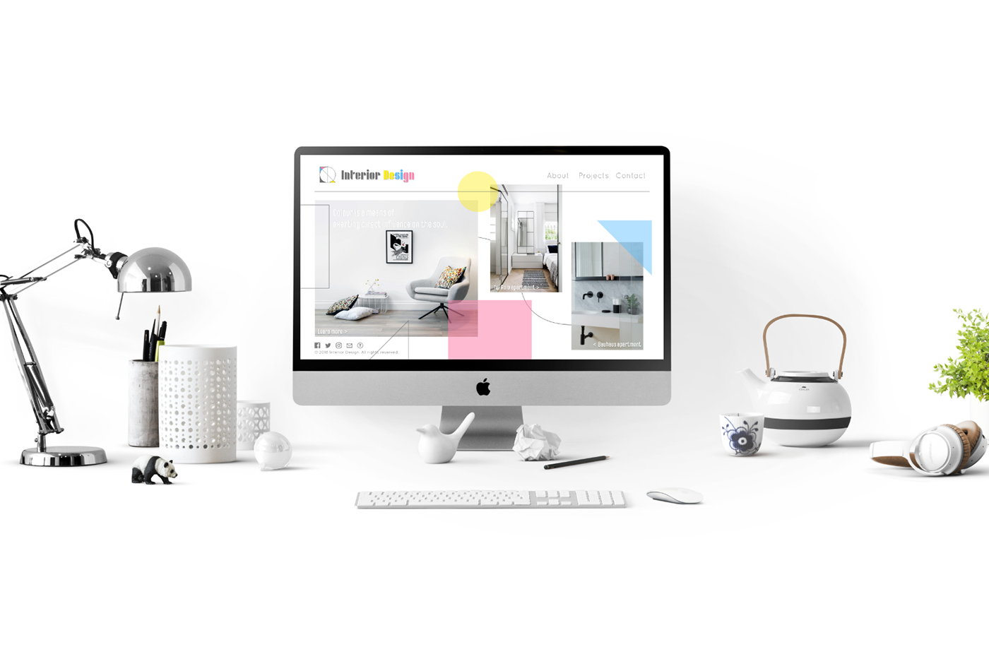 AdobeHiddenTreasures homepage webpage design DesignChallenge4 adobexd bauhaus CMYK minimalist