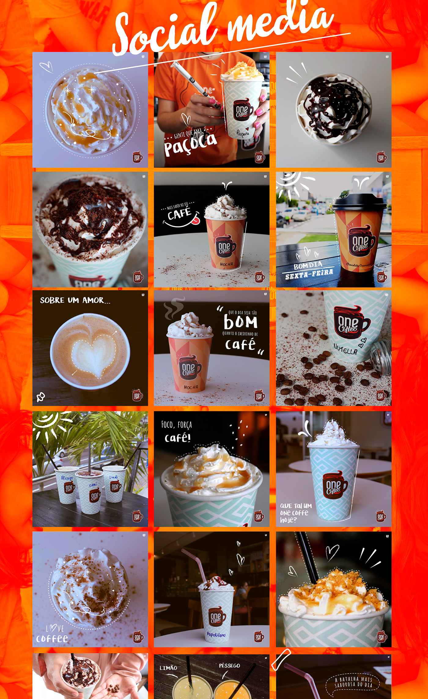 social media engajamento cafe Coffee drinks Life Style Young romance doodles Handwrite font