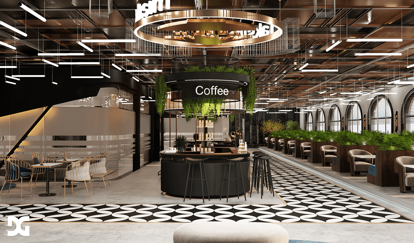 restaurant saudiarabia design interior design  restaurantdesign modern visualization architecture 3ds max Render