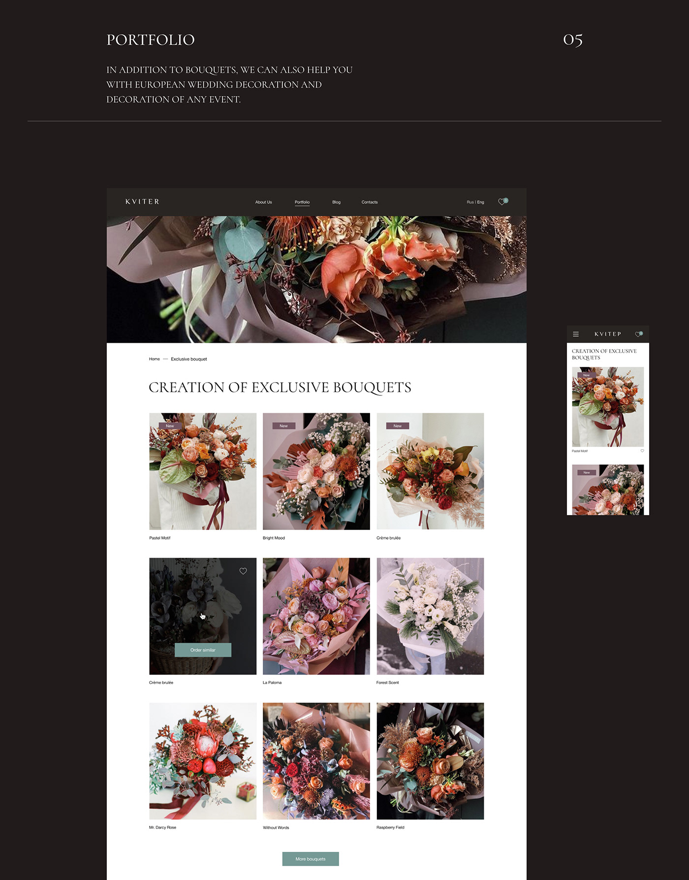 Ecommerce Flowers shop Web Design 