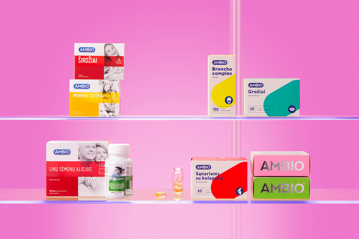 abstract brand identity Colourful  colours food supplements healthcare Minimalism Packaging packaging design rebranding