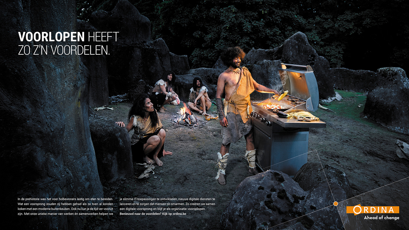Advertising  BBQ behind the scenes campaign cavemen monks Photography 